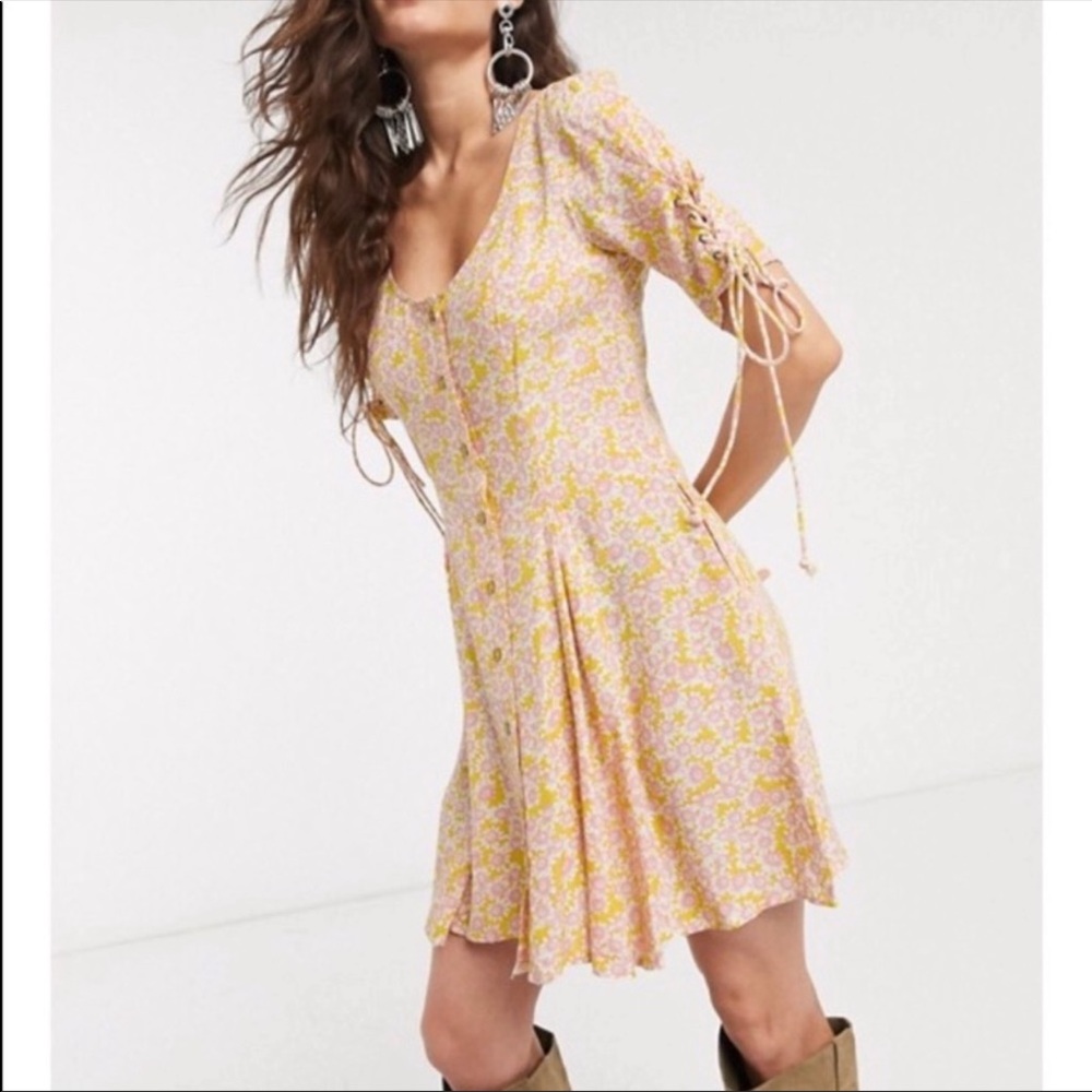 Free People Laced Up Mini Dress XS NWT